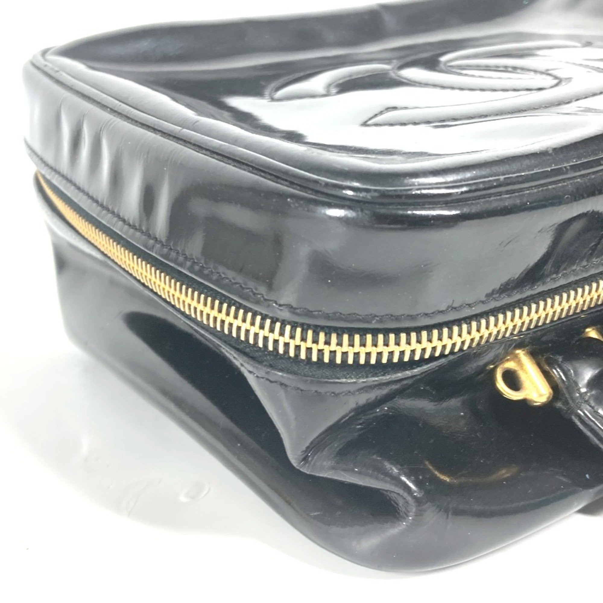 Chanel Black Leather Handbag Vanity Bag