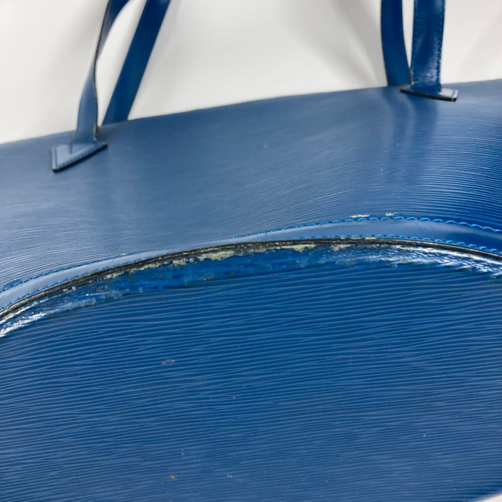 Louis Vuitton Blue Leather Tote Bag