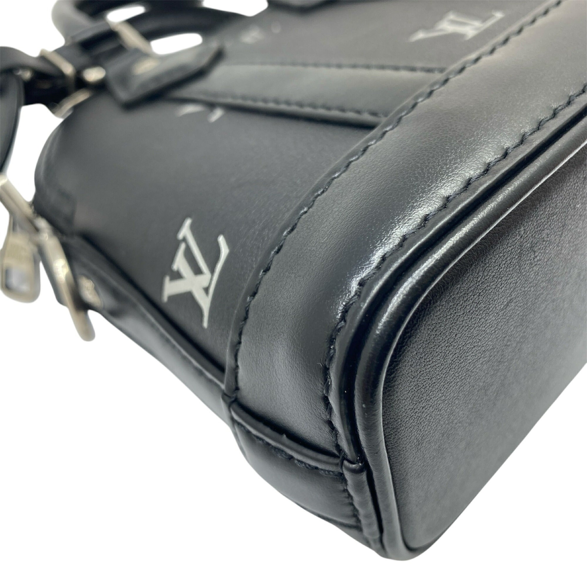 Louis Vuitton Black Leather Handbag Shoulder Bag