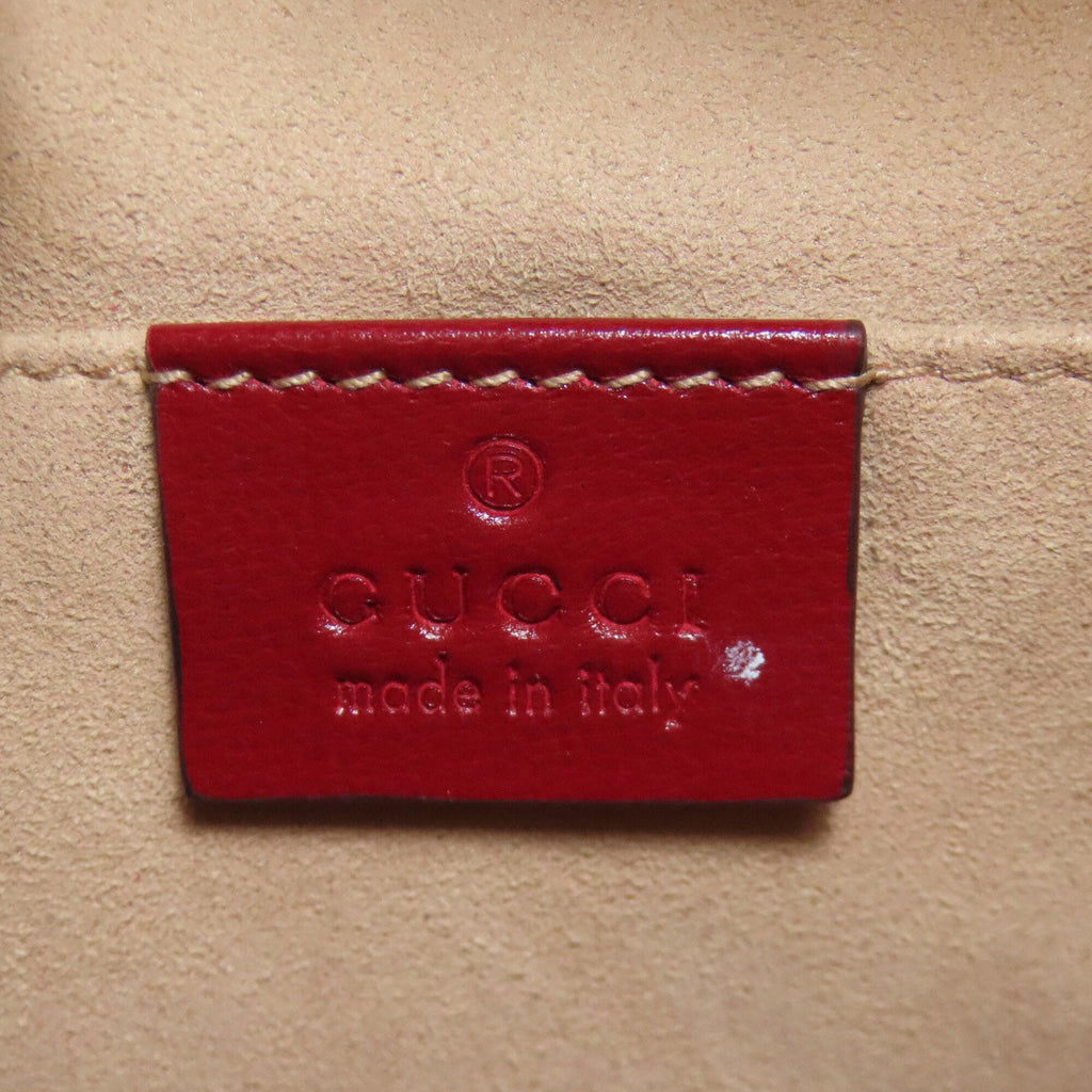 Gucci Red Color Leather Shoulder Bag (Pre-Owned)