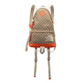 Gucci Beige Orange Canvas Leather Backpack (Pre-Owned)