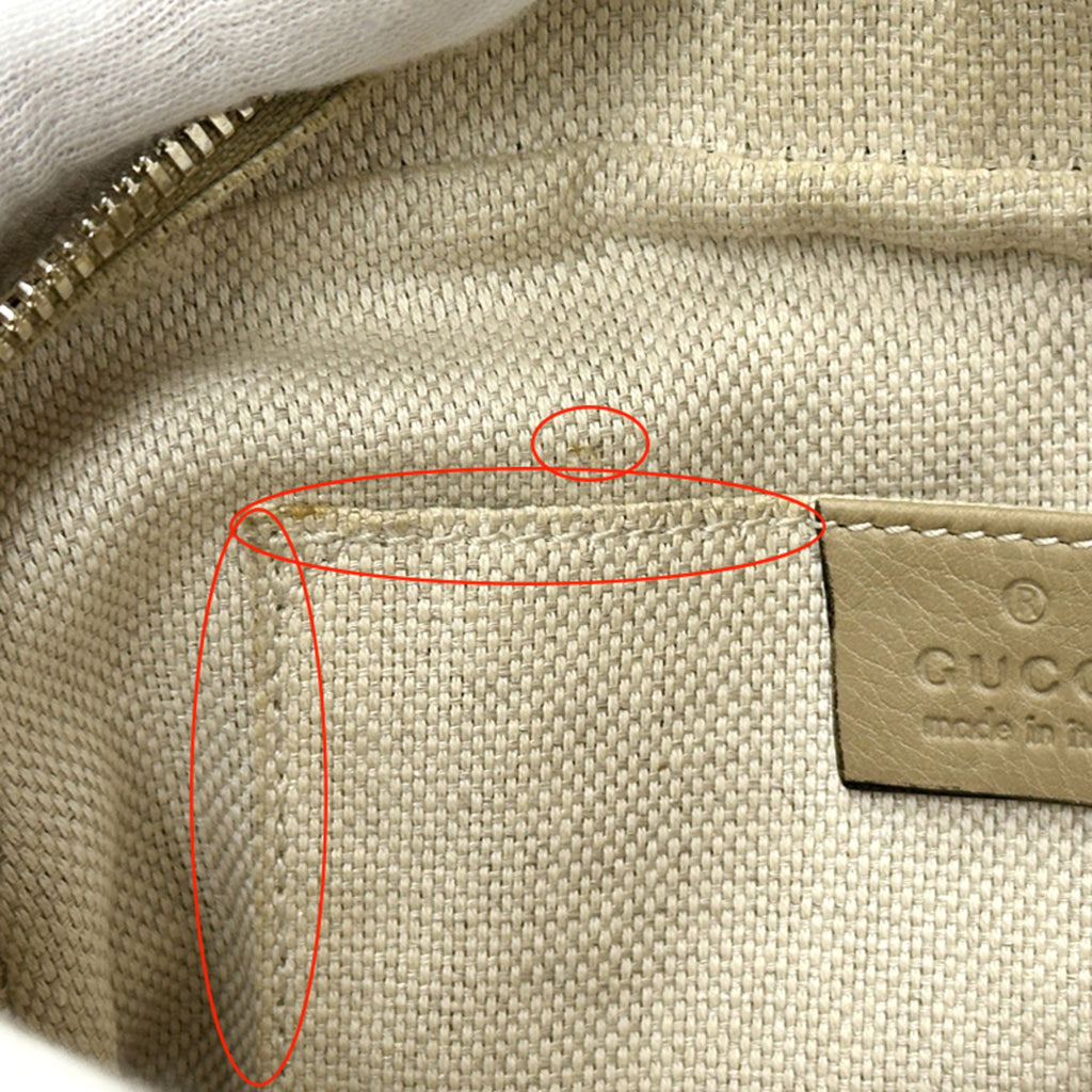 Gucci Beige Leather Handbag Shoulder Bag (Pre-Owned)