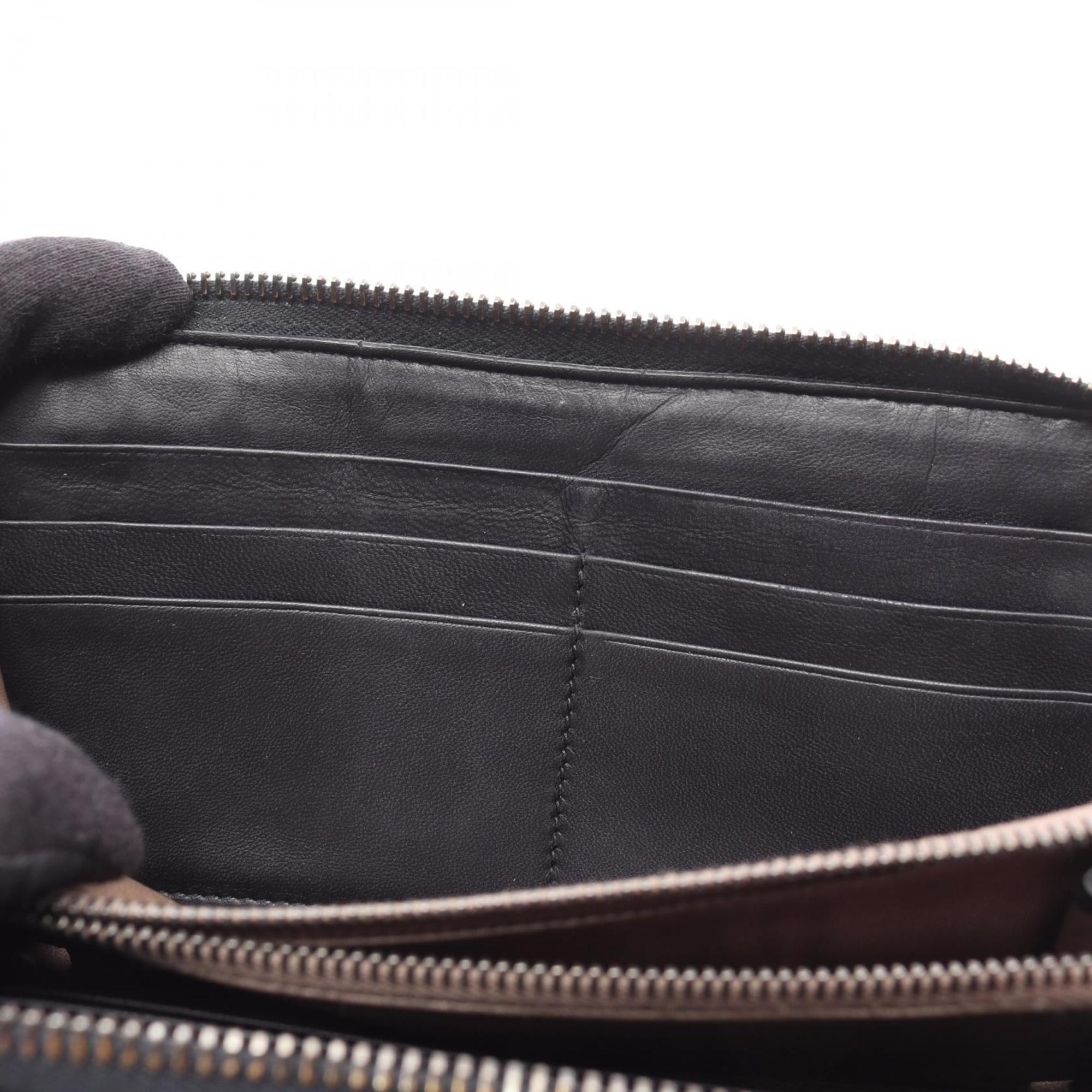 Bottega Veneta Black Leather Long Wallet (Bi-Fold)