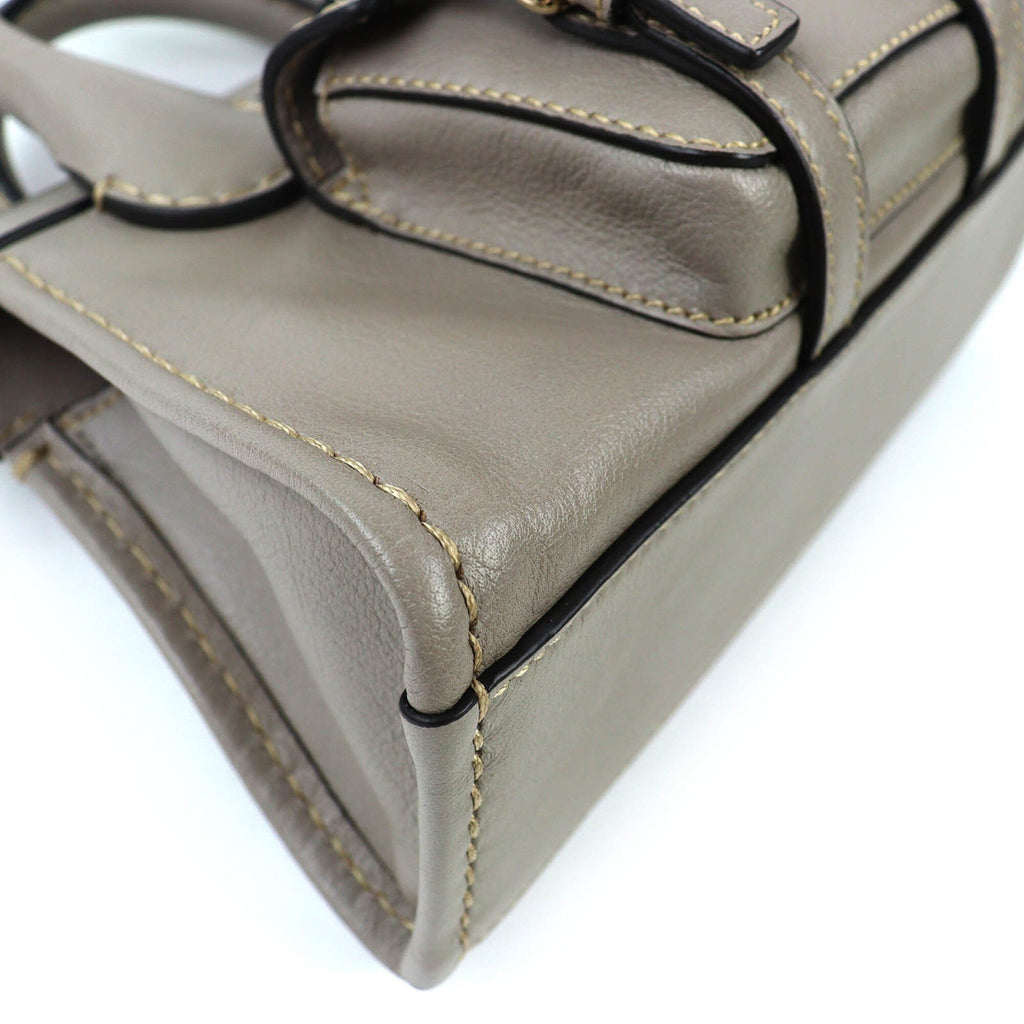 Chloé Gray Leather Handbag Shoulder Bag (Pre-Owned)
