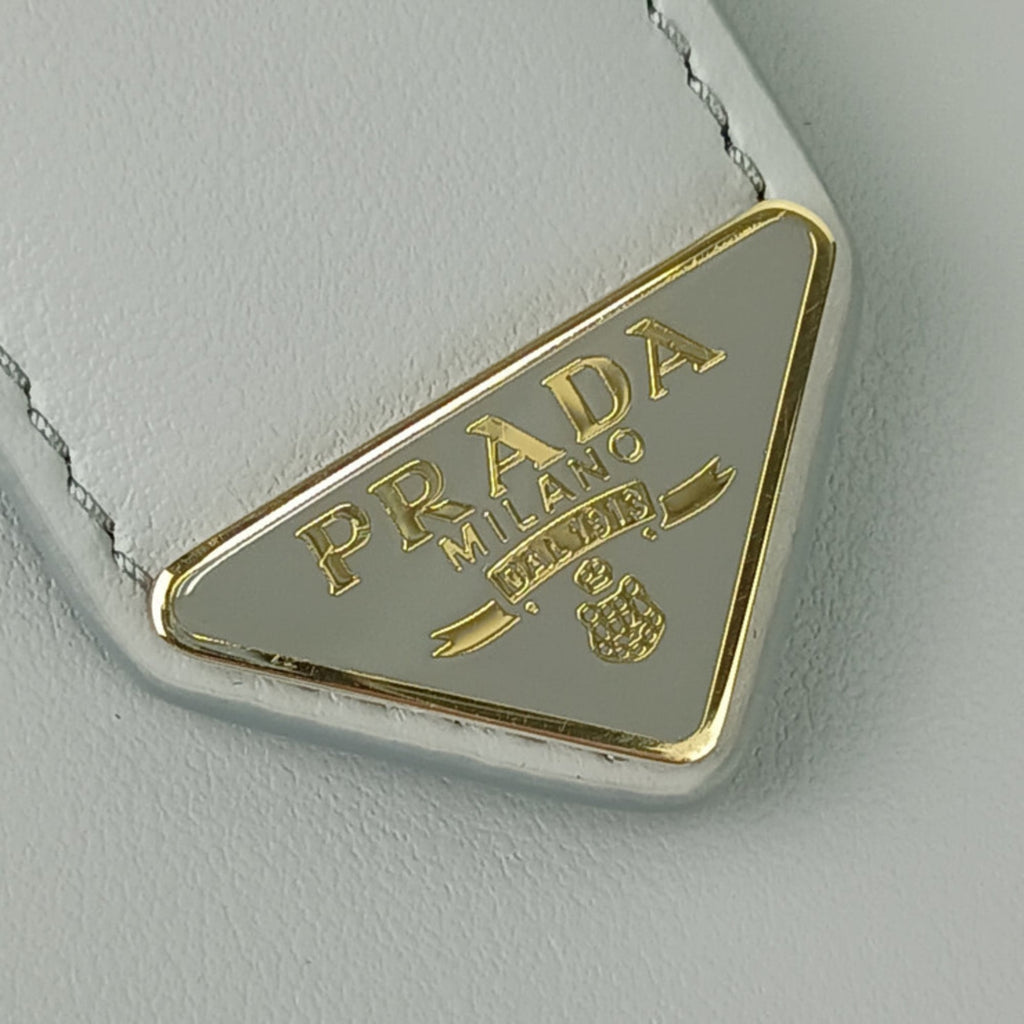 Prada Light Gray Leather Long Wallet (Bi-Fold)