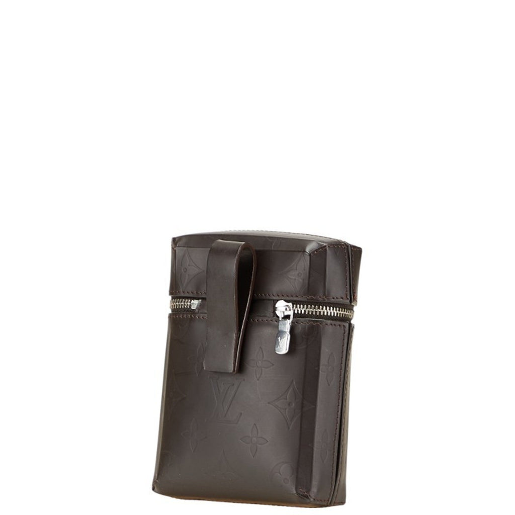 Louis Vuitton Monogram Glace Brown Leather Pouch