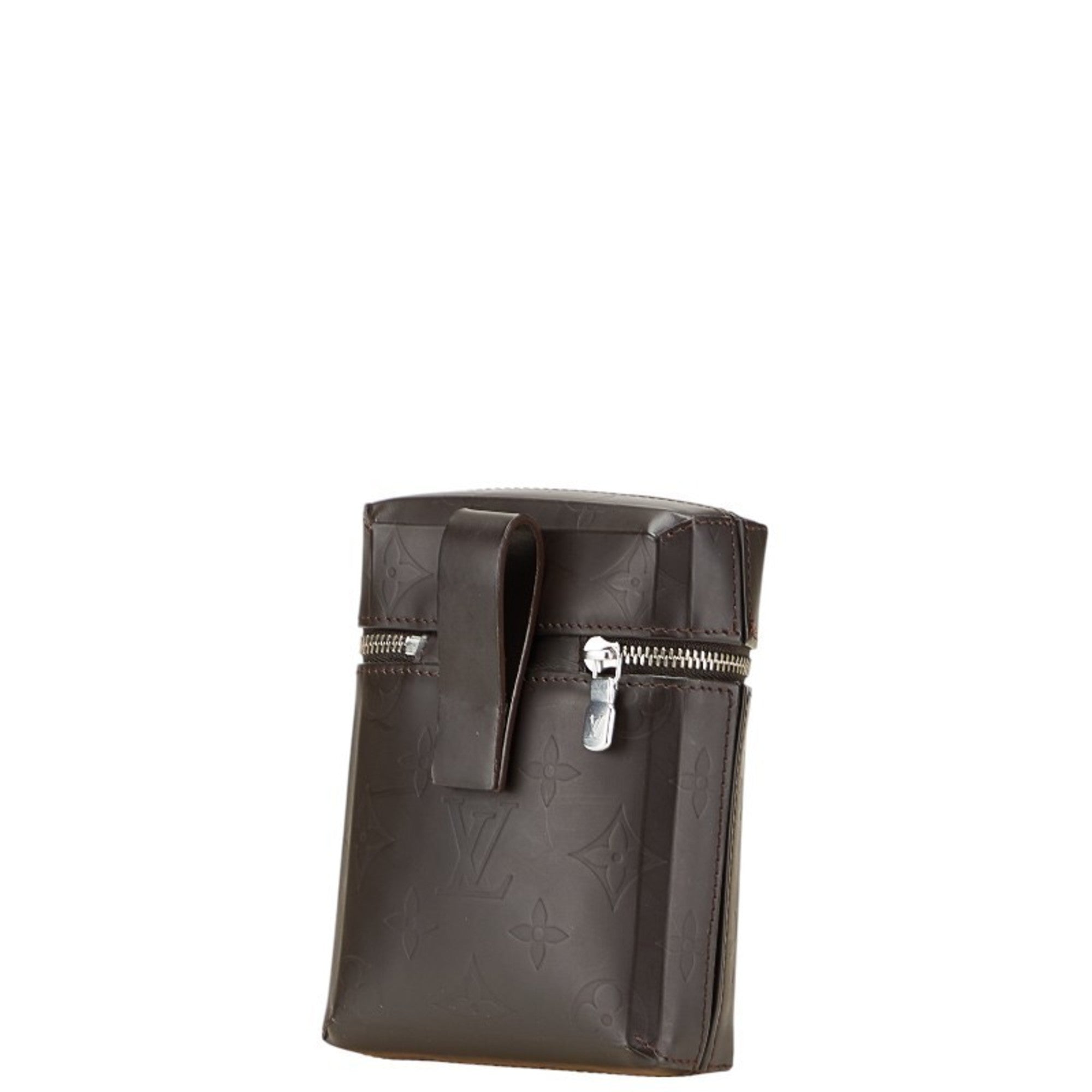 Louis Vuitton Monogram Glace Brown Leather Pouch
