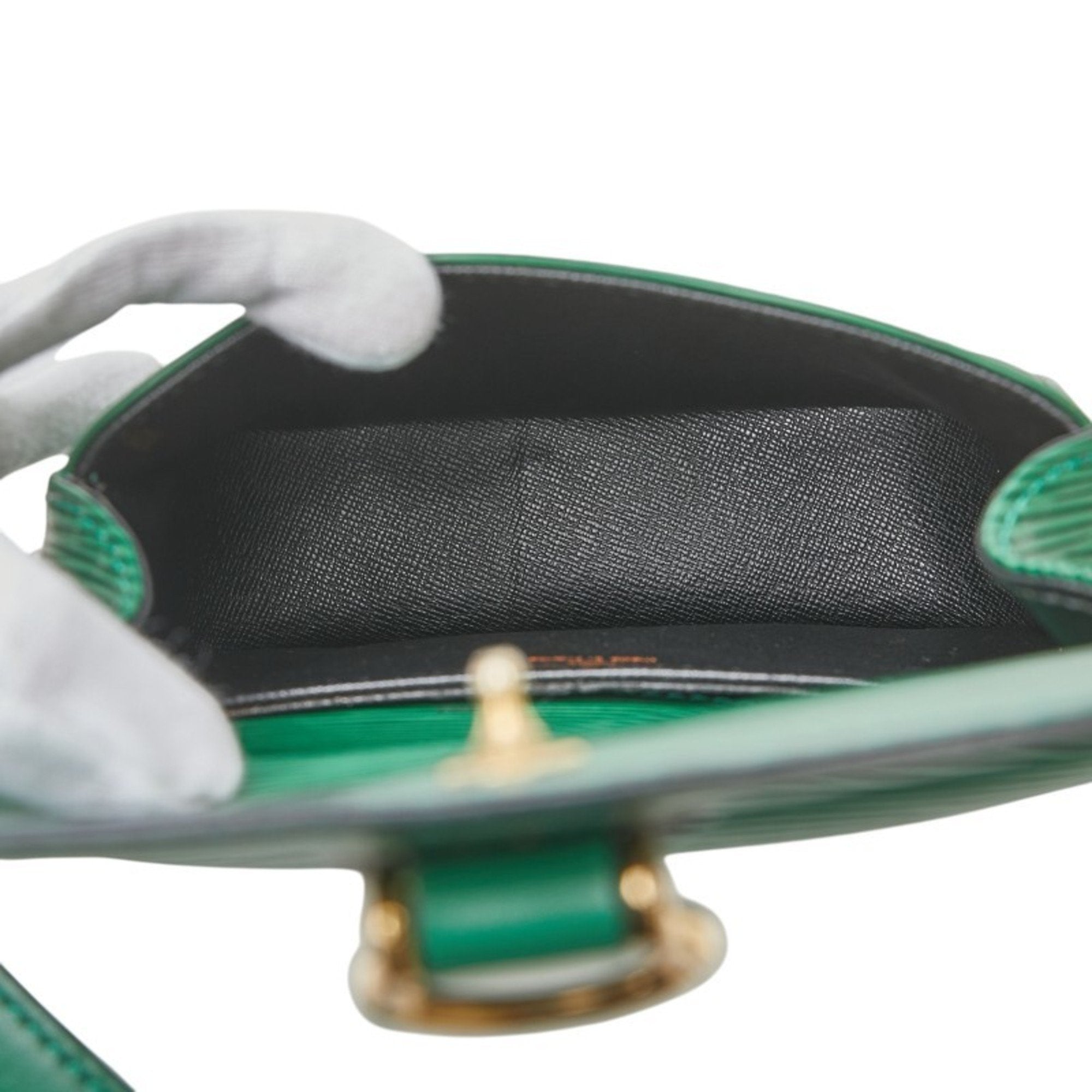 Louis Vuitton Epi Borneo Green Leather Shoulder Bag