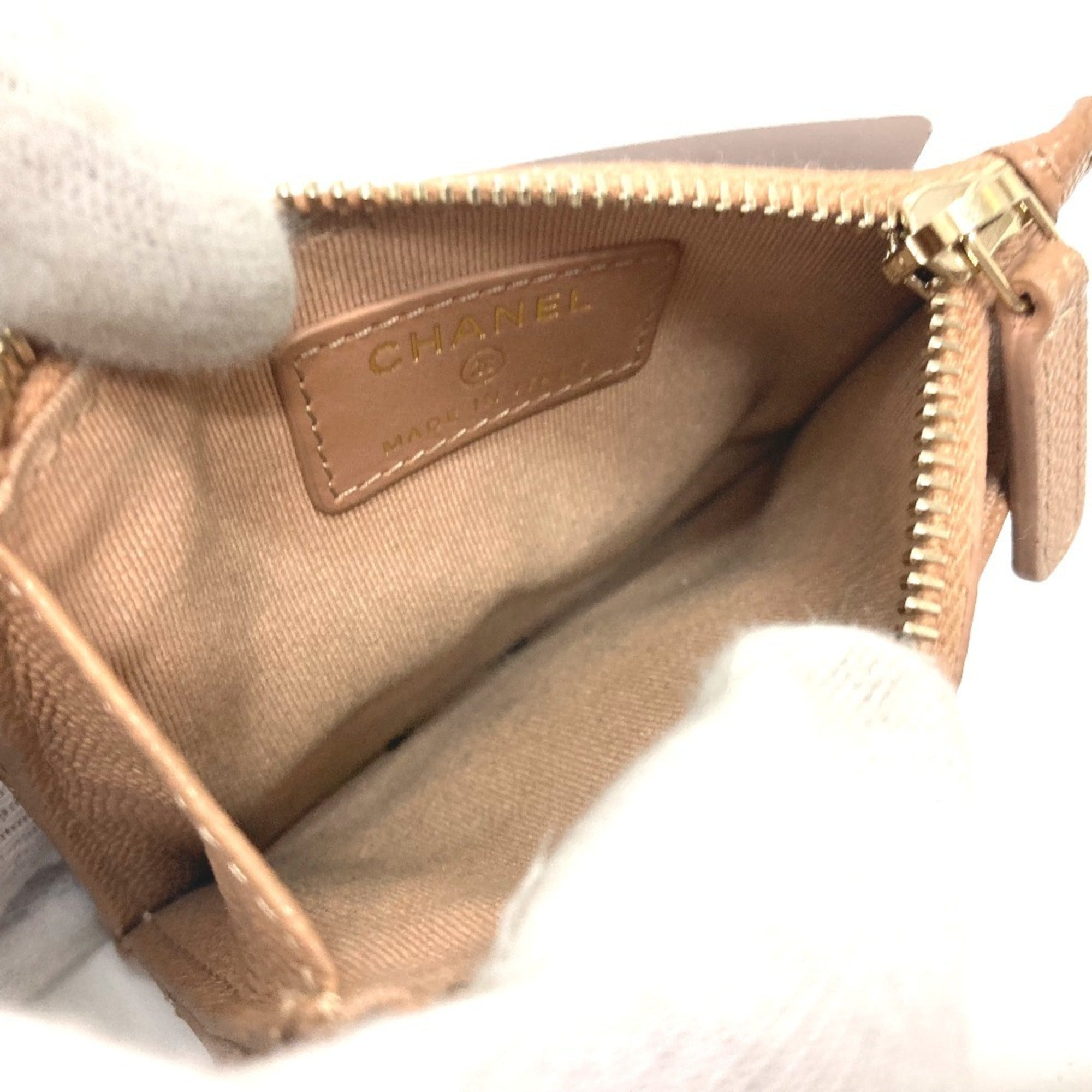 Chanel Beige Grained Calfskin Wallet (Bi-Fold)