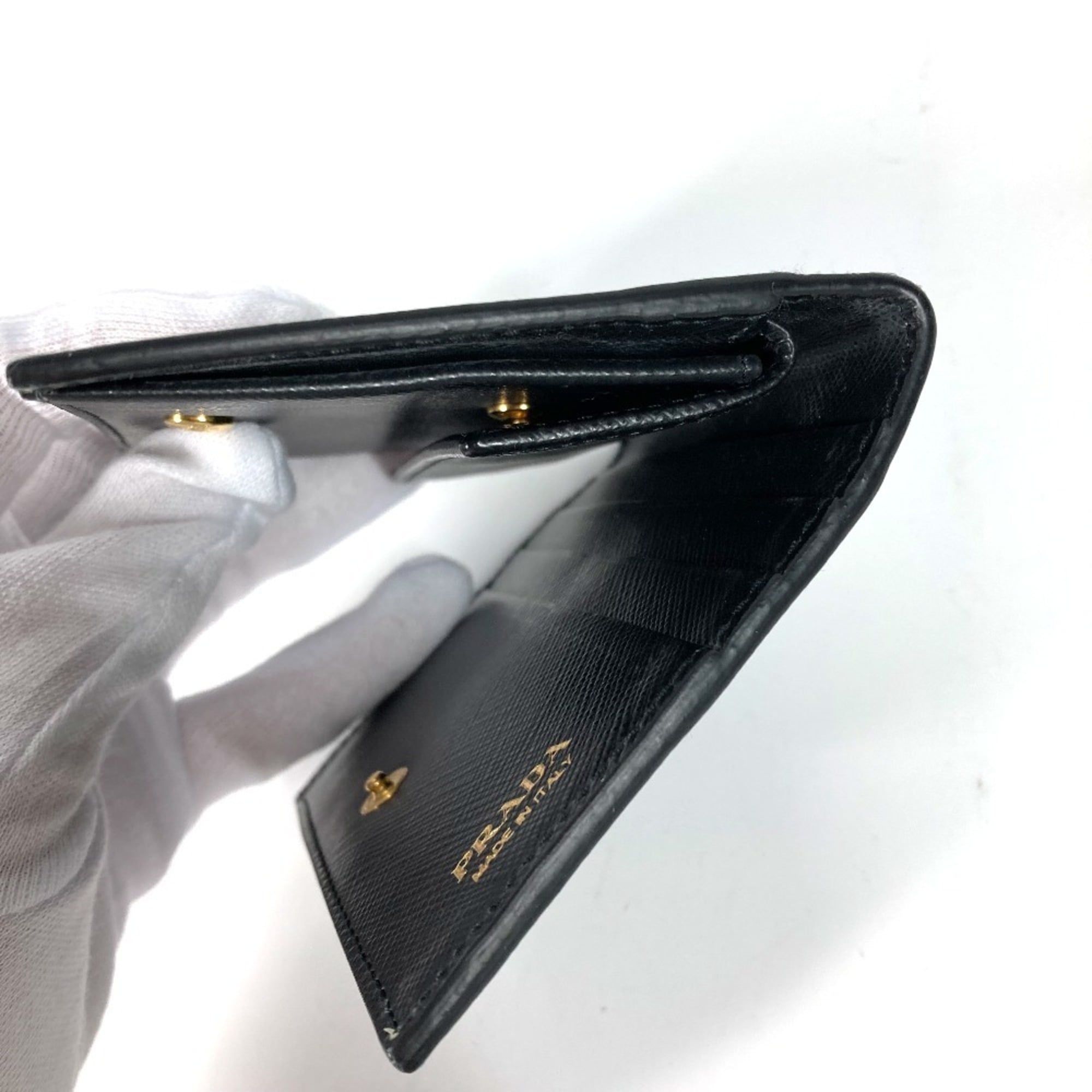 Prada Black White Leather Wallet (Bi-Fold)
