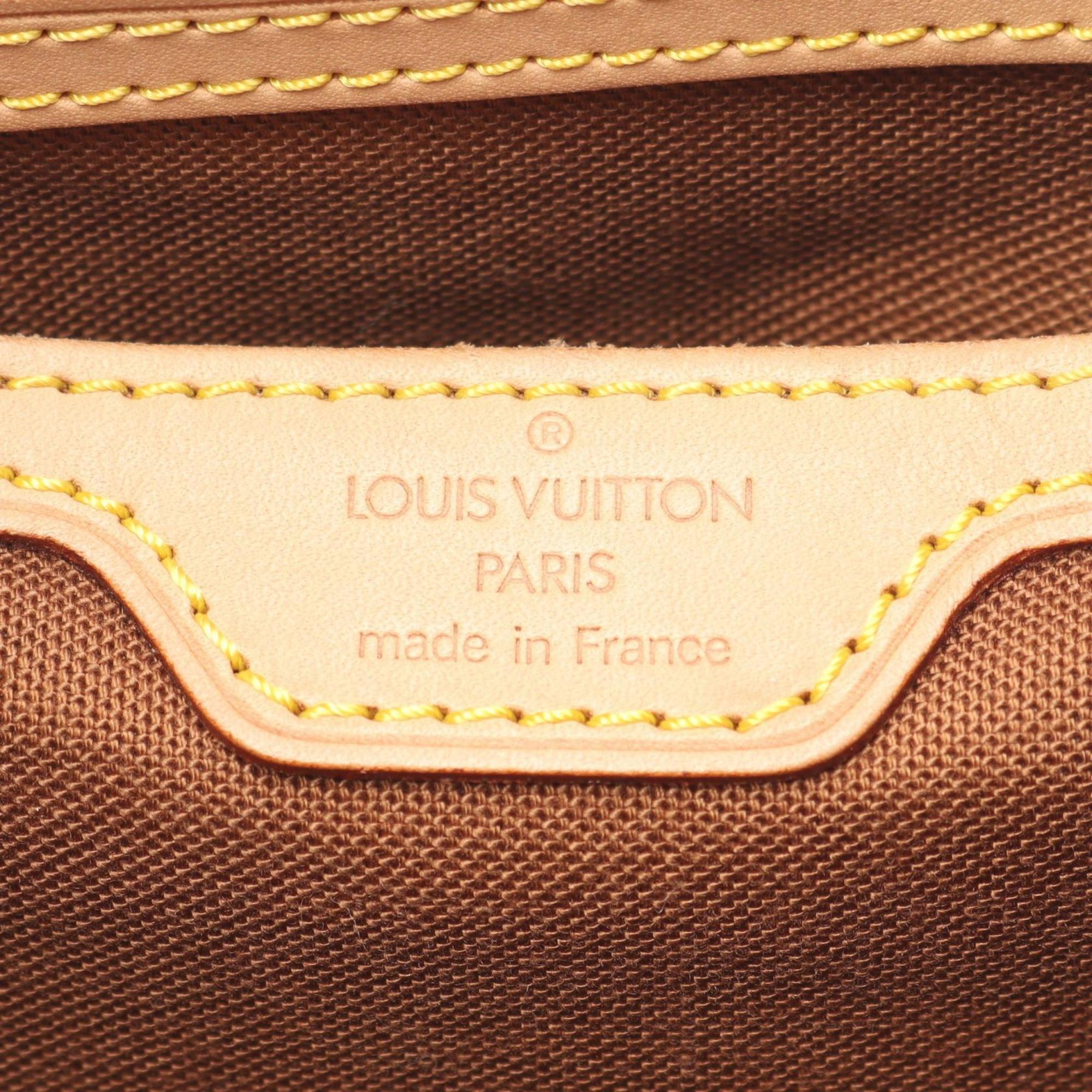 Louis Vuitton Brown Coated Canvas Leather Backpack Handbag