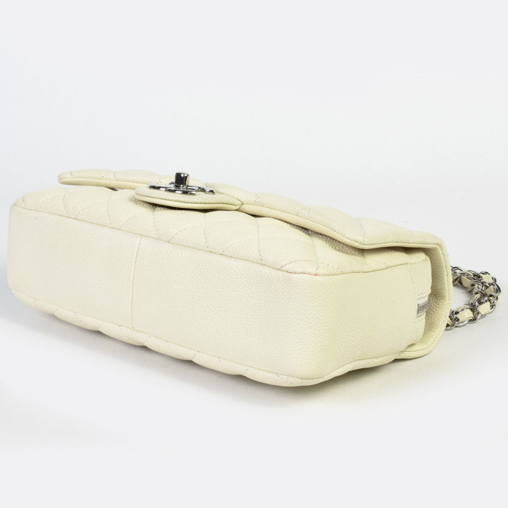 Chanel Off-White Grained Calfskin Shoulder Bag