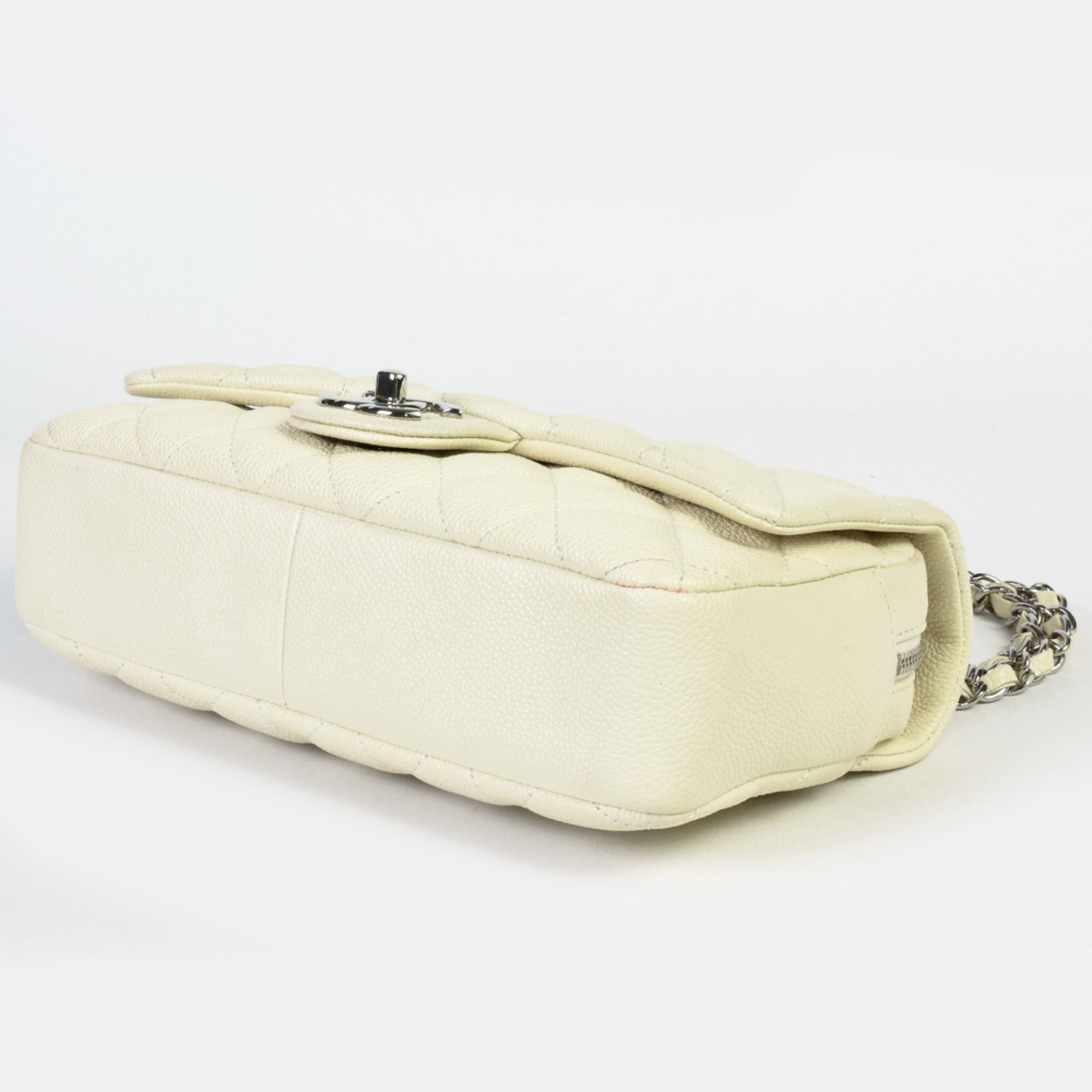 Chanel Off-White Grained Calfskin Shoulder Bag