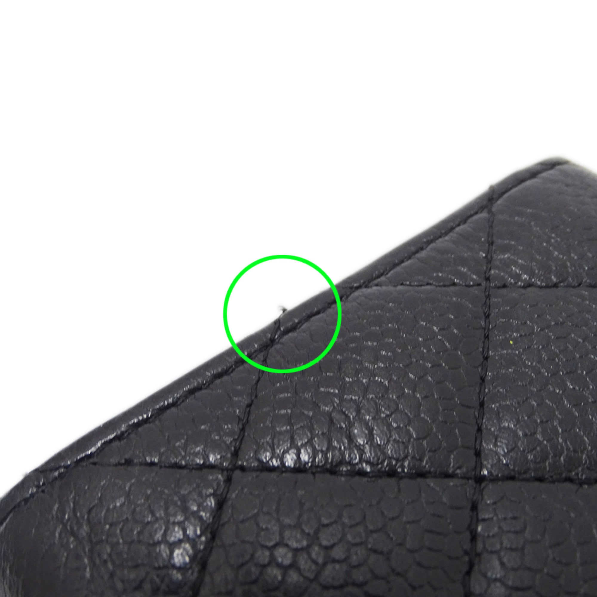 Chanel Black Grained Calfskin Wallet (Tri-Fold)