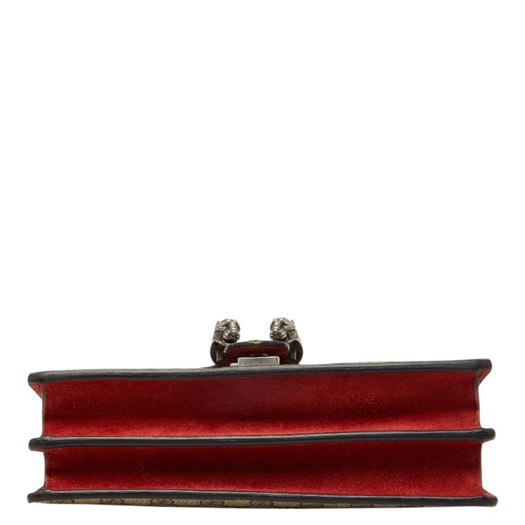 Gucci Beige Red Color Pvc Suede Shoulder Bag (Pre-Owned)