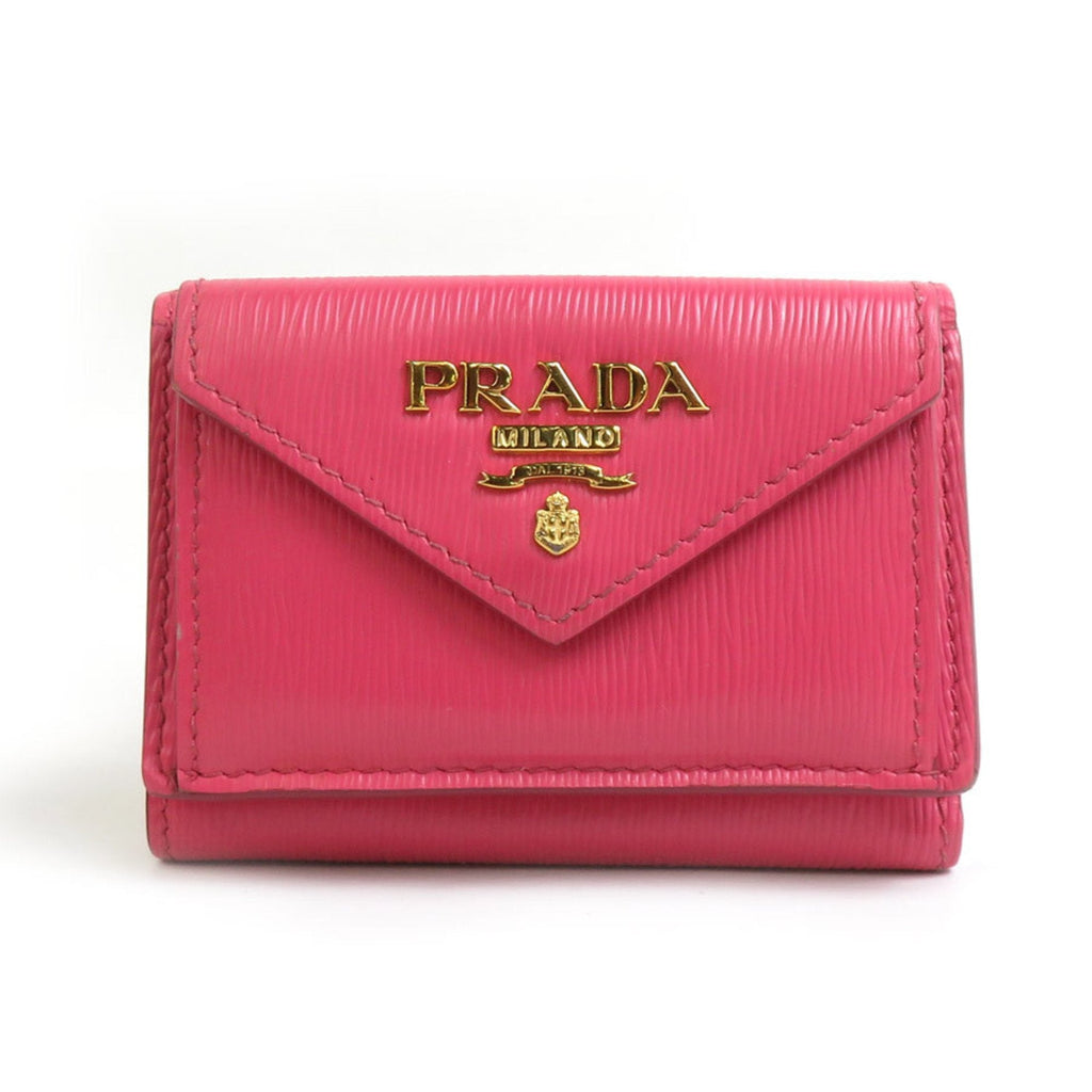 Prada Pink Leather Wallet (Tri-Fold)