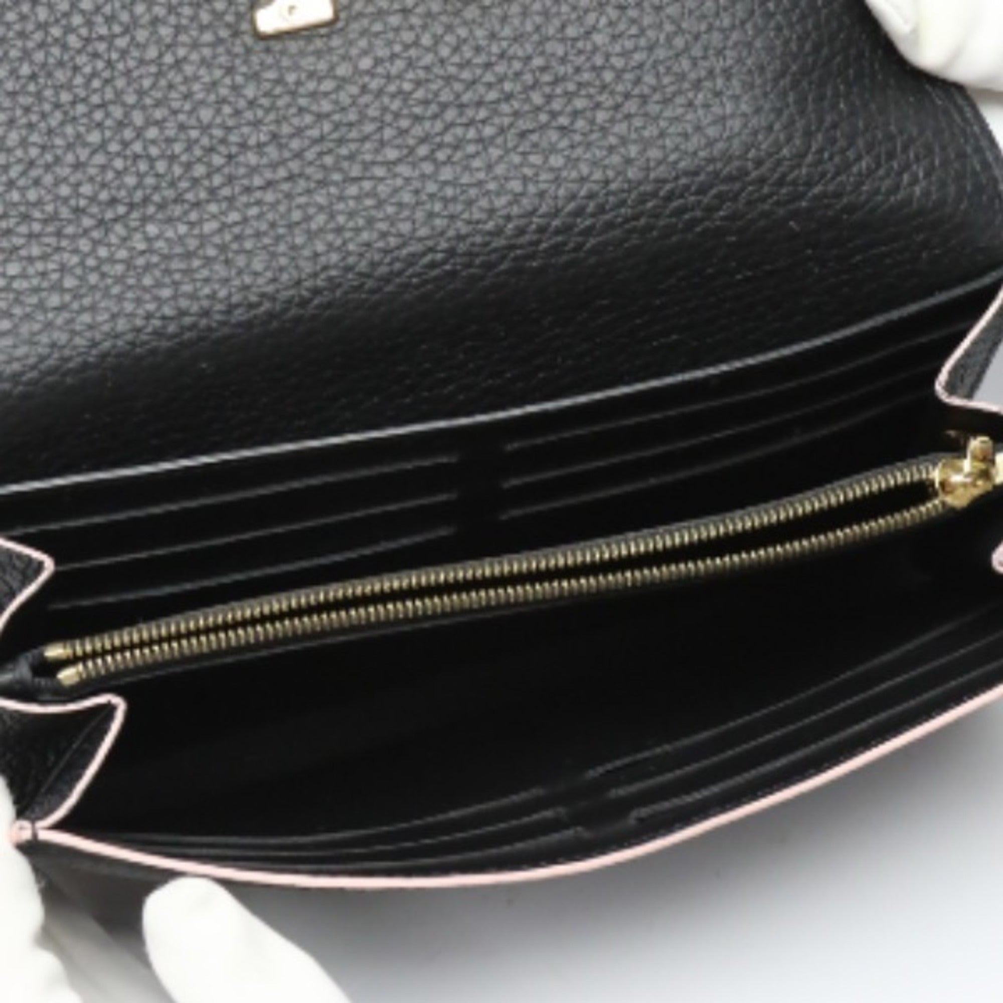 Louis Vuitton Black Leather Long Wallet