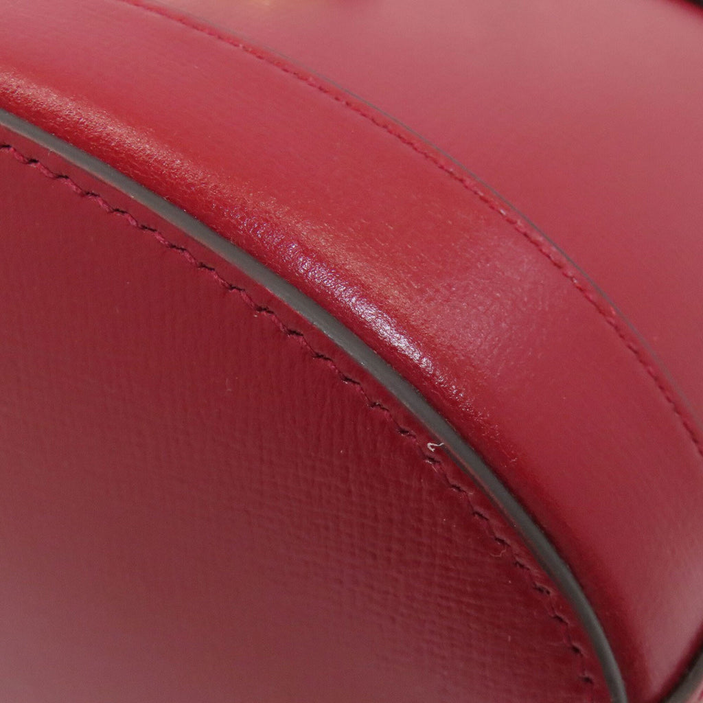 Gucci Red Color Leather Shoulder Bag (Pre-Owned)