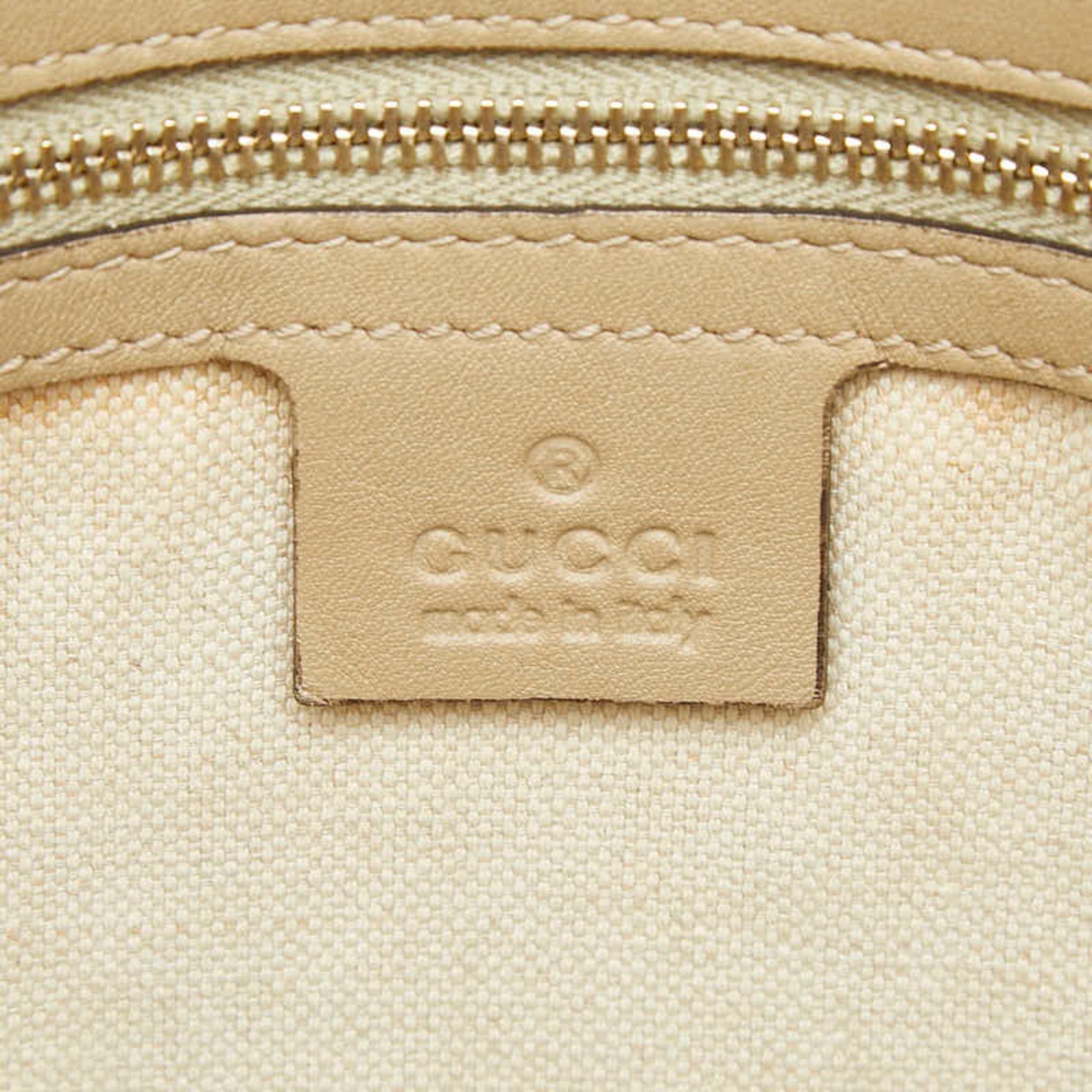 Gucci Beige Pvc Leather Handbag Shoulder Bag (Pre-Owned)