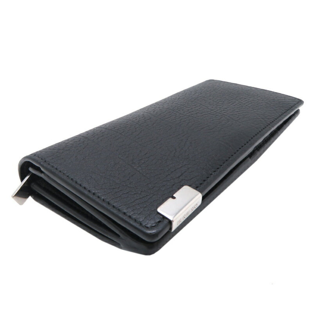 Burberry Black Leather Long Wallet (Bi-Fold)