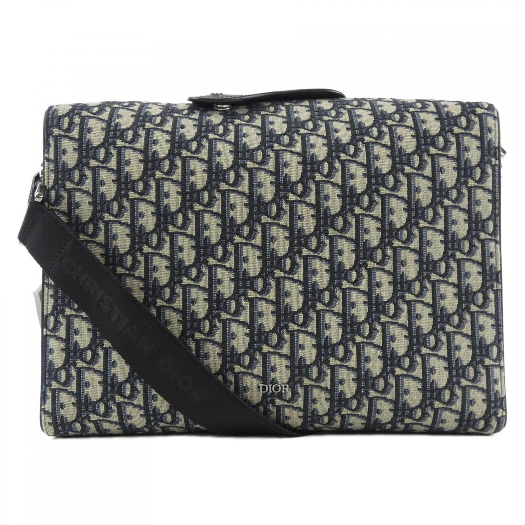 Christian Dior Beige Navy Handbag Shoulder Bag (Pre-Owned)