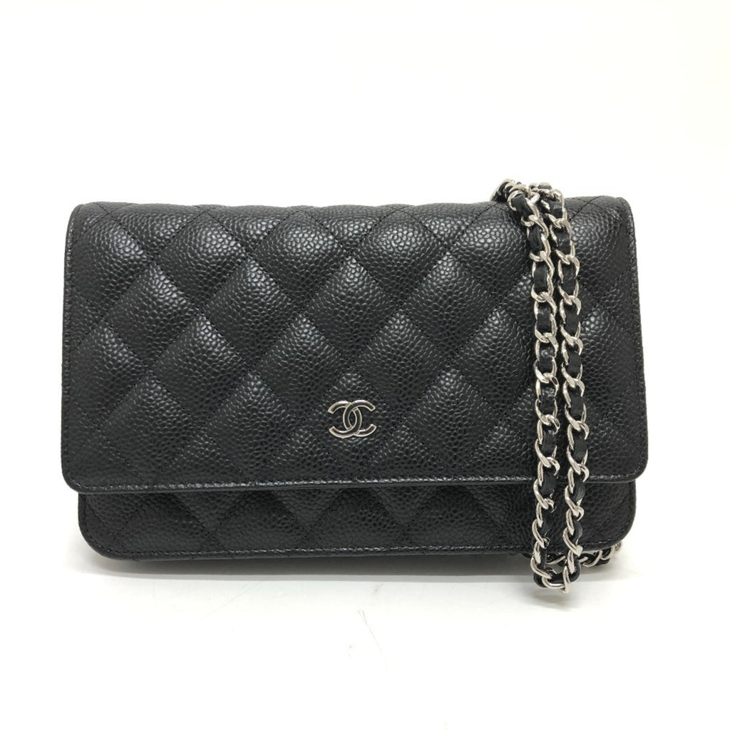 Chanel Black Caviar Leather Shoulder Bag