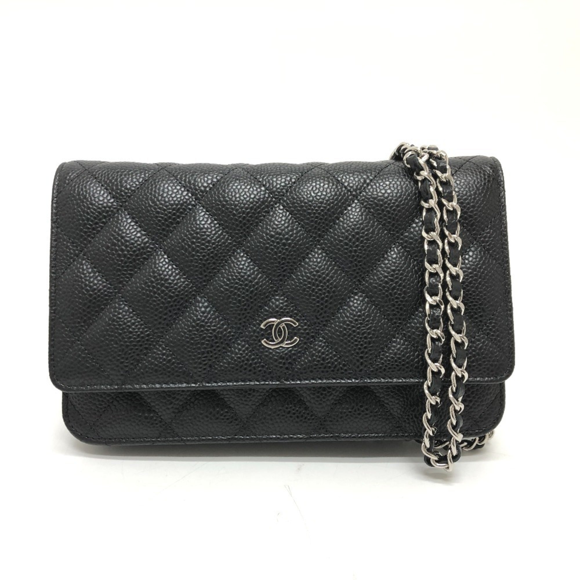 Chanel Black Caviar Leather Shoulder Bag