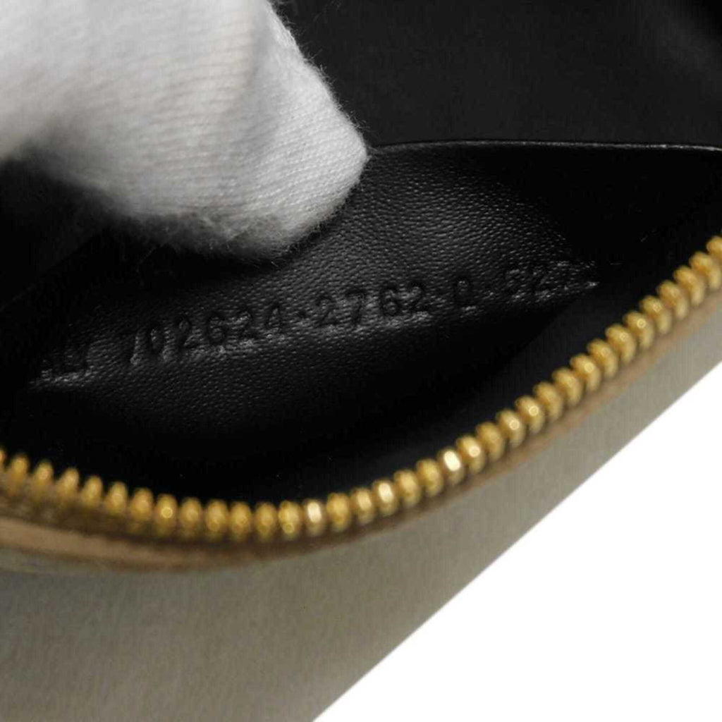 Balenciaga Beige Brown Coated Canvas Leather Clutch Bag Pouch