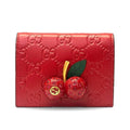 Gucci Cherry Red Red Color Leather Wallet (Bi-Fold) (Pre-Owned)