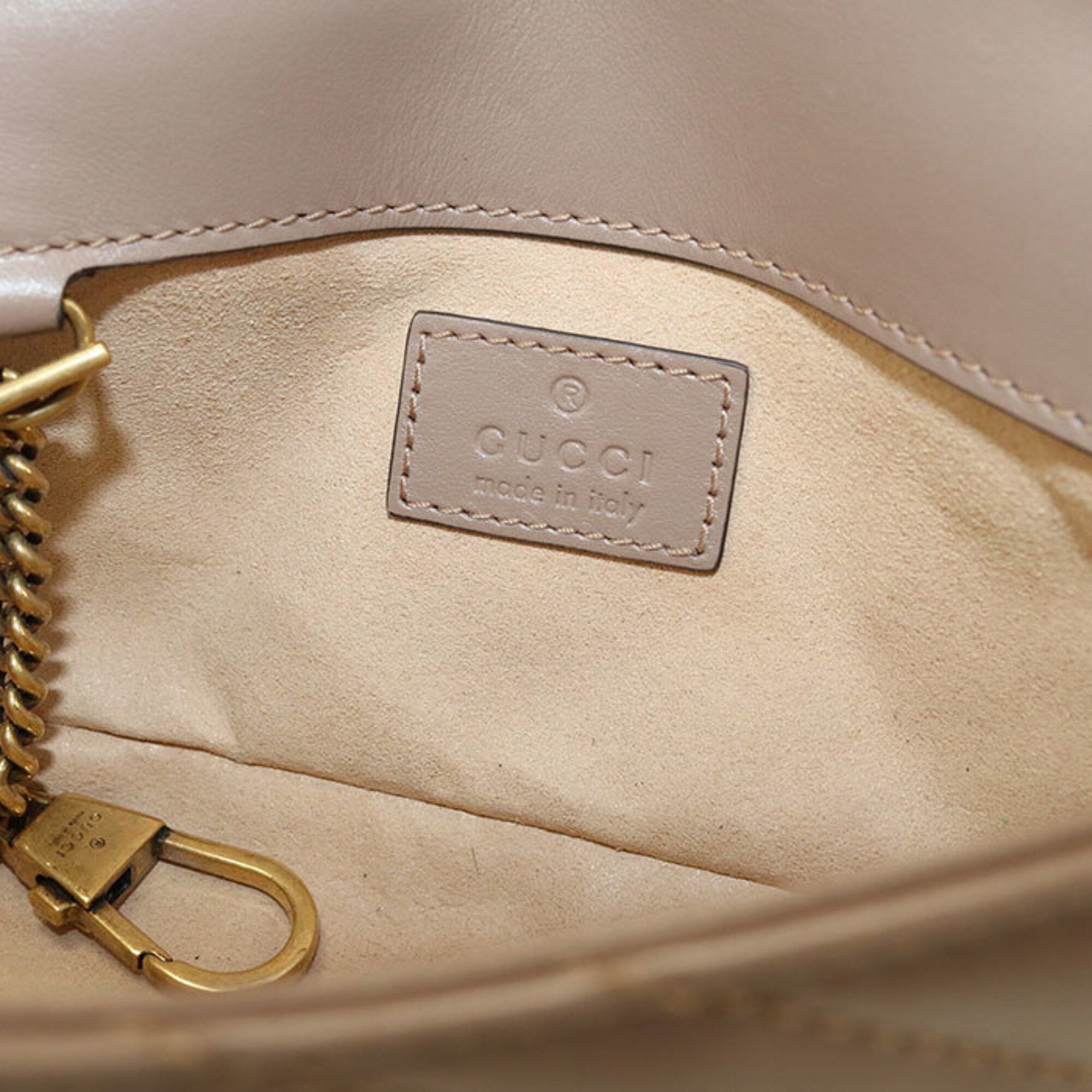 Gucci Beige Leather Shoulder Bag (Pre-Owned)