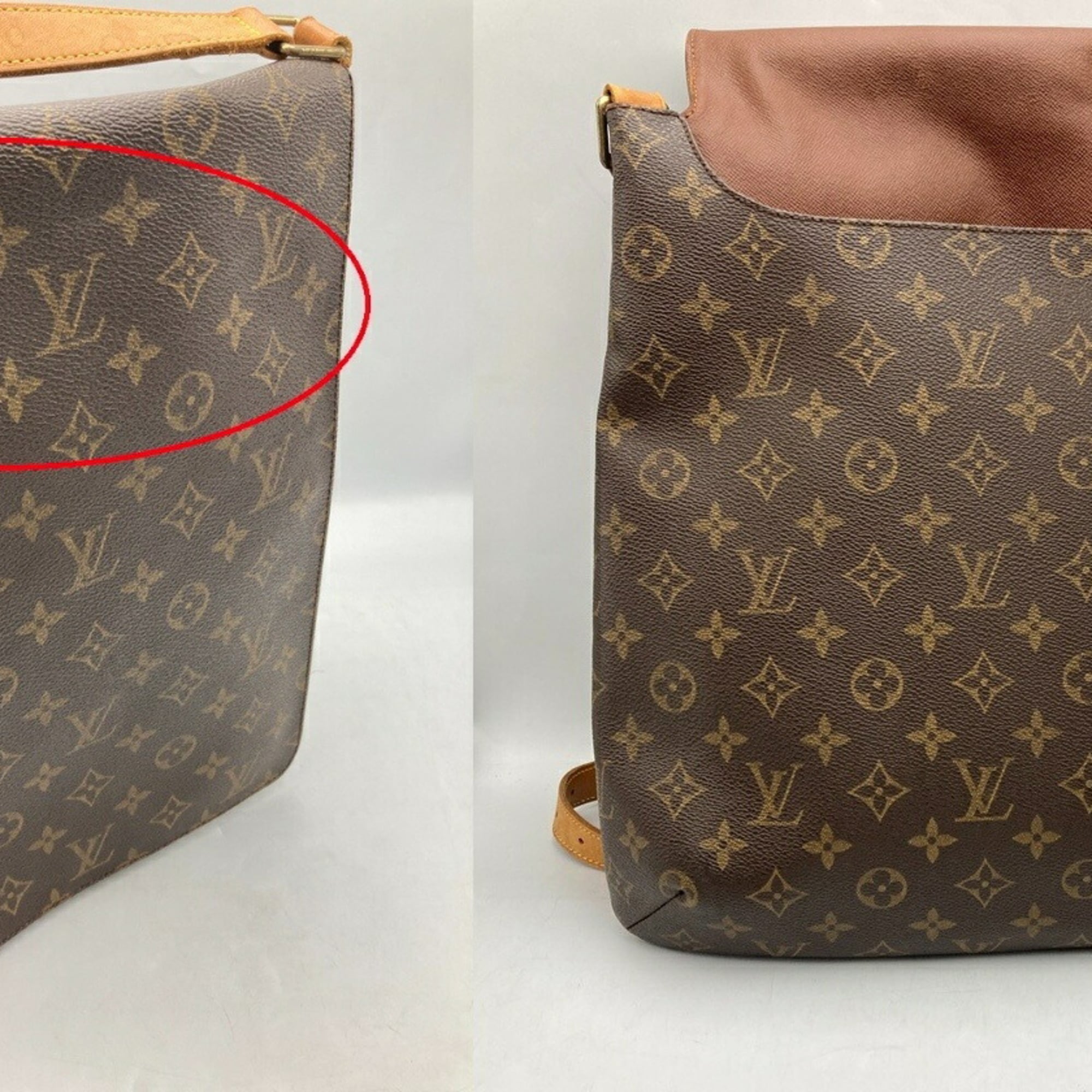 Louis Vuitton Brown Pvc Leather Shoulder Bag