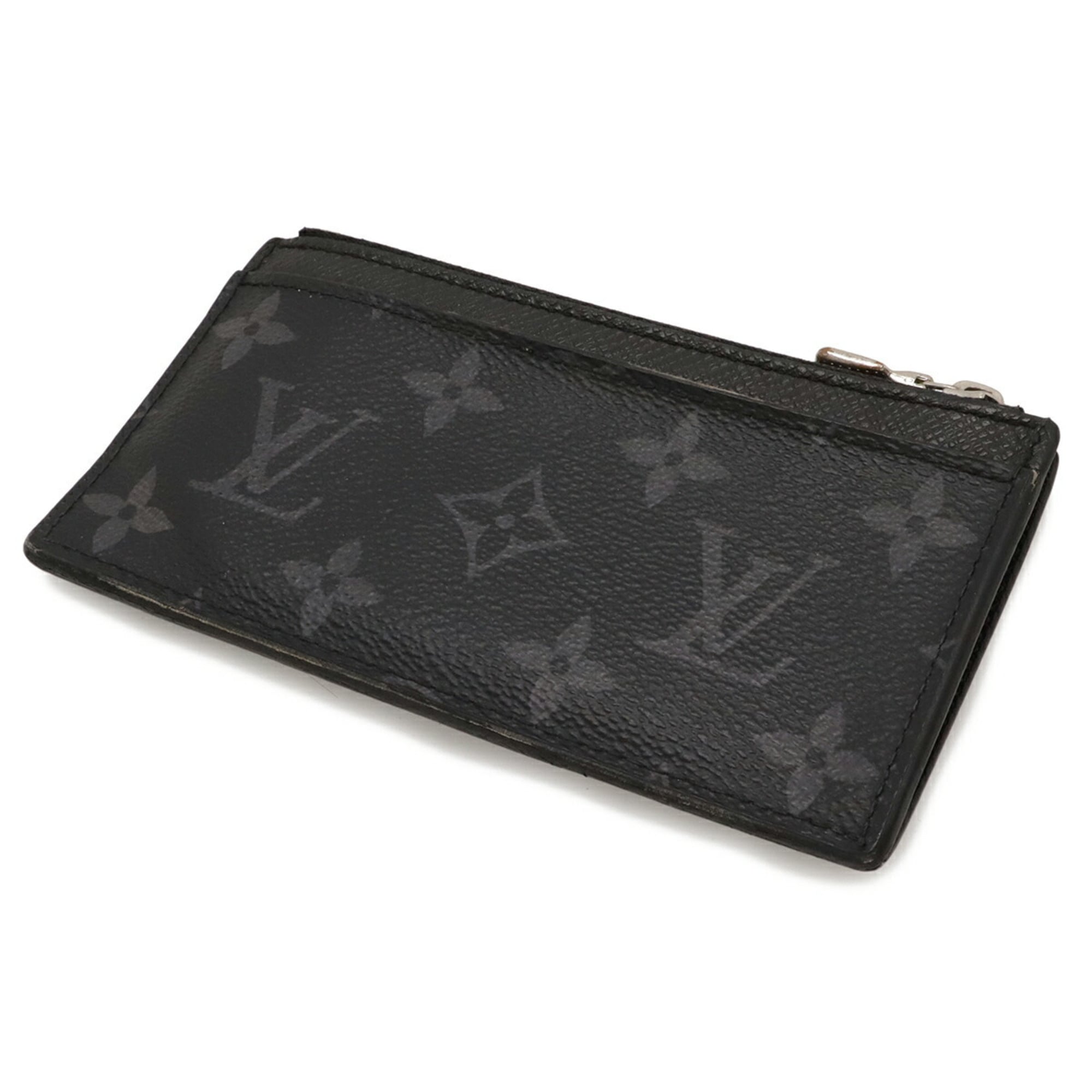 Louis Vuitton Monogram Eclipse Noir Monogram Eclipse Pvc Taiga Leather Leather Coin Purse/Coin Case
