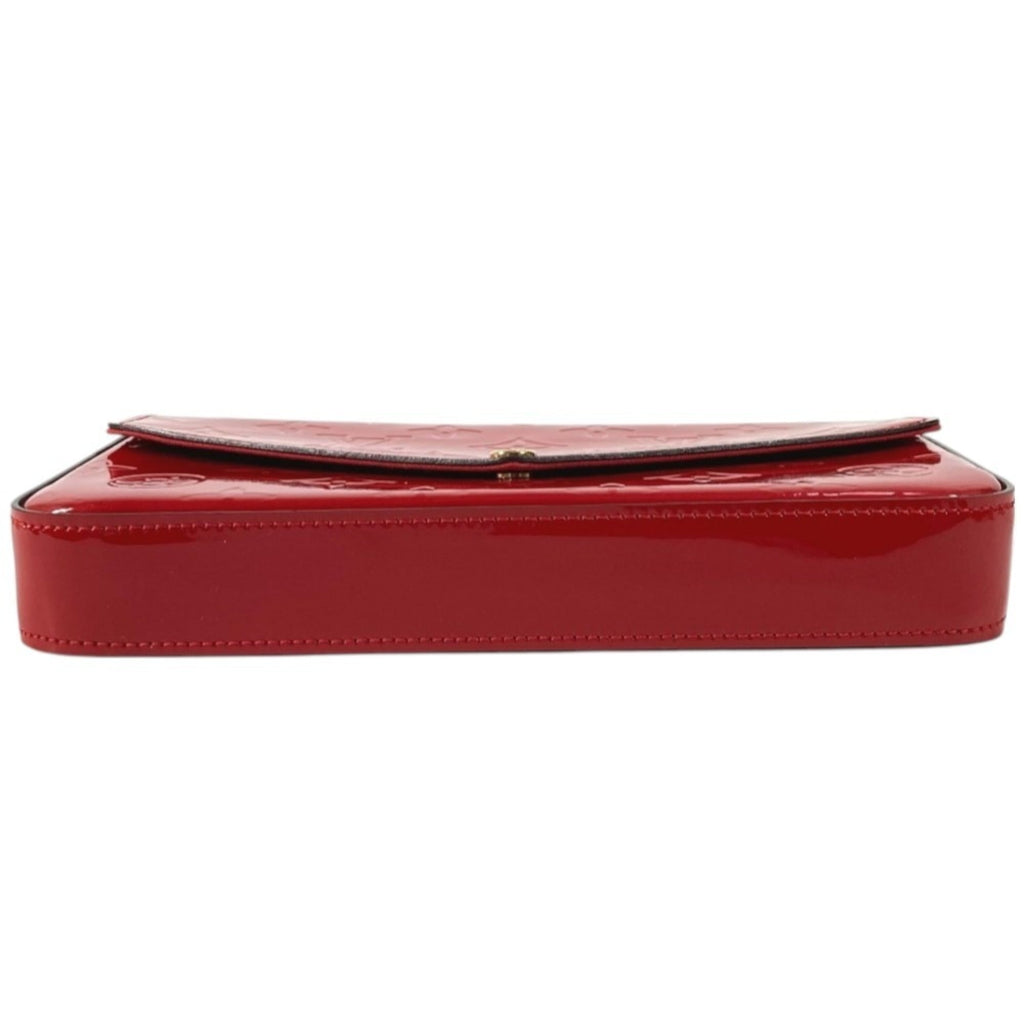 Louis Vuitton Red Color Monogram Vernis Canvas Clutch Bag Pochette Shoulder Bag
