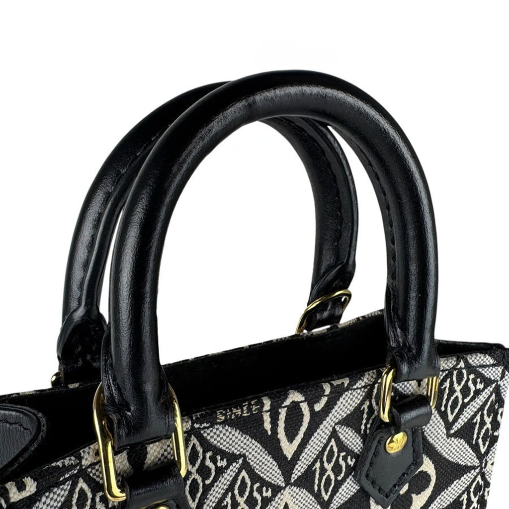 Louis Vuitton Black Canvas Leather Handbag Shoulder Bag