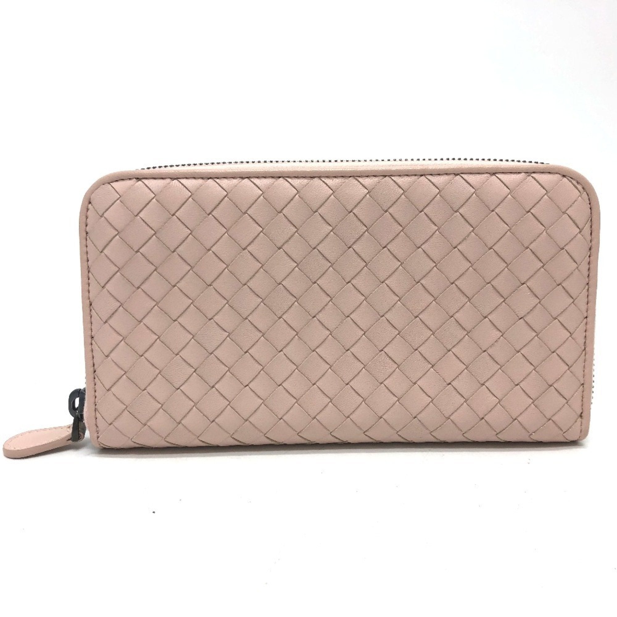 Bottega Veneta Pink Intrecciato Long Wallet (Bi-Fold)