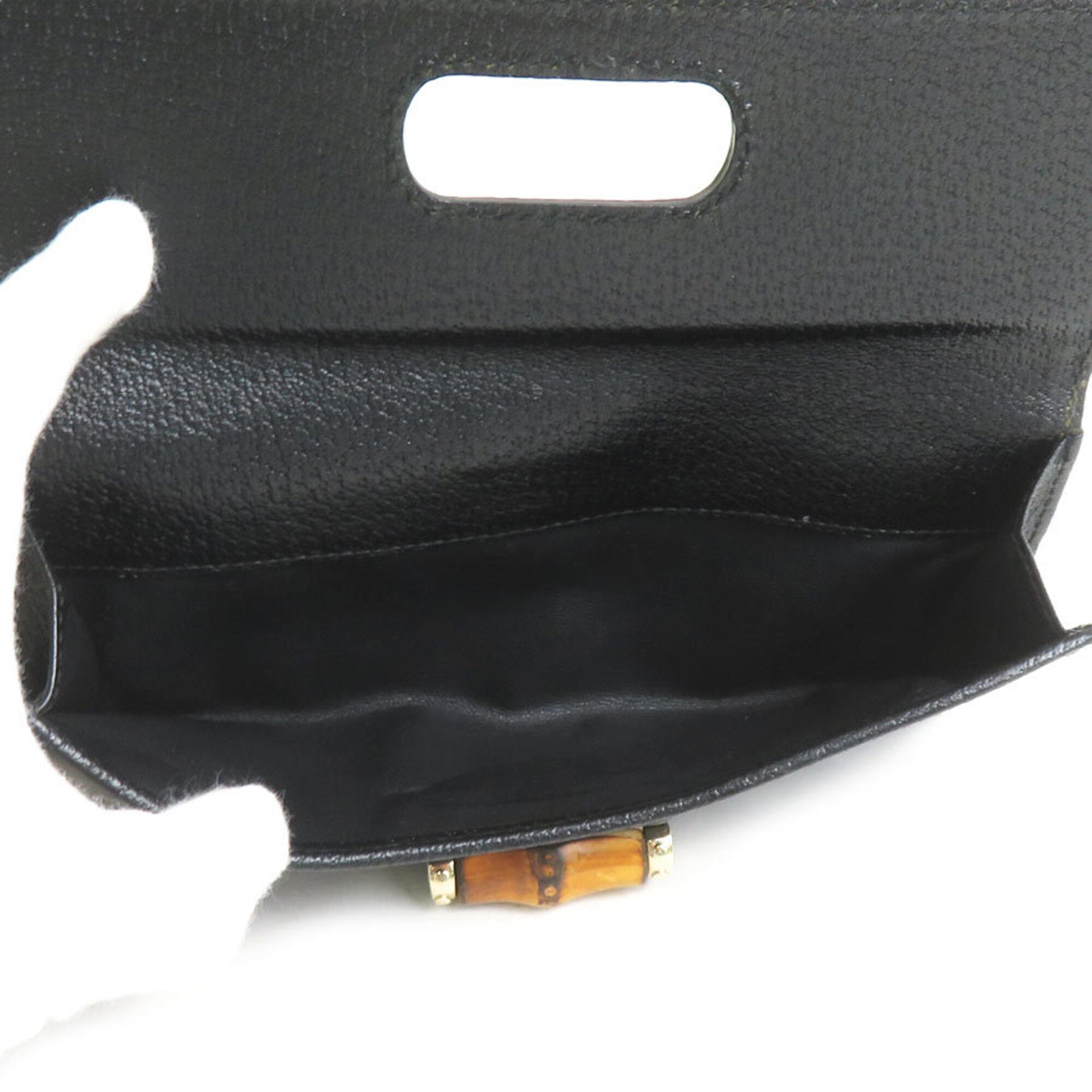 Gucci Black Gg Canvas Leather Long Wallet (Bi-Fold) (Pre-Owned)