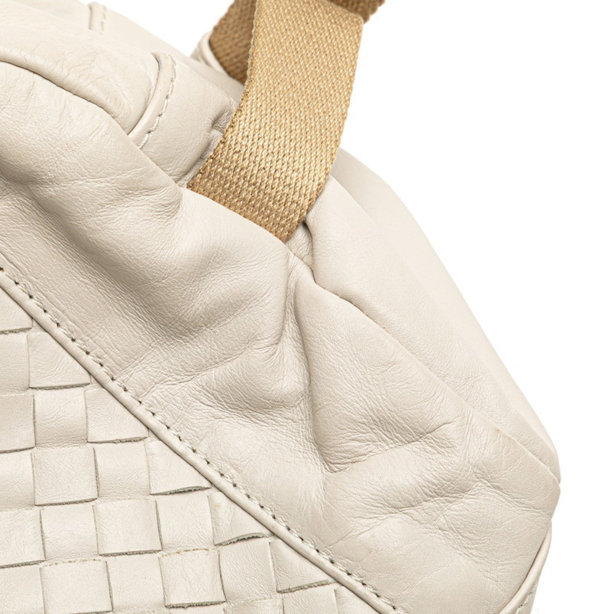 Bottega Veneta Beige White Leather Fanny Pack