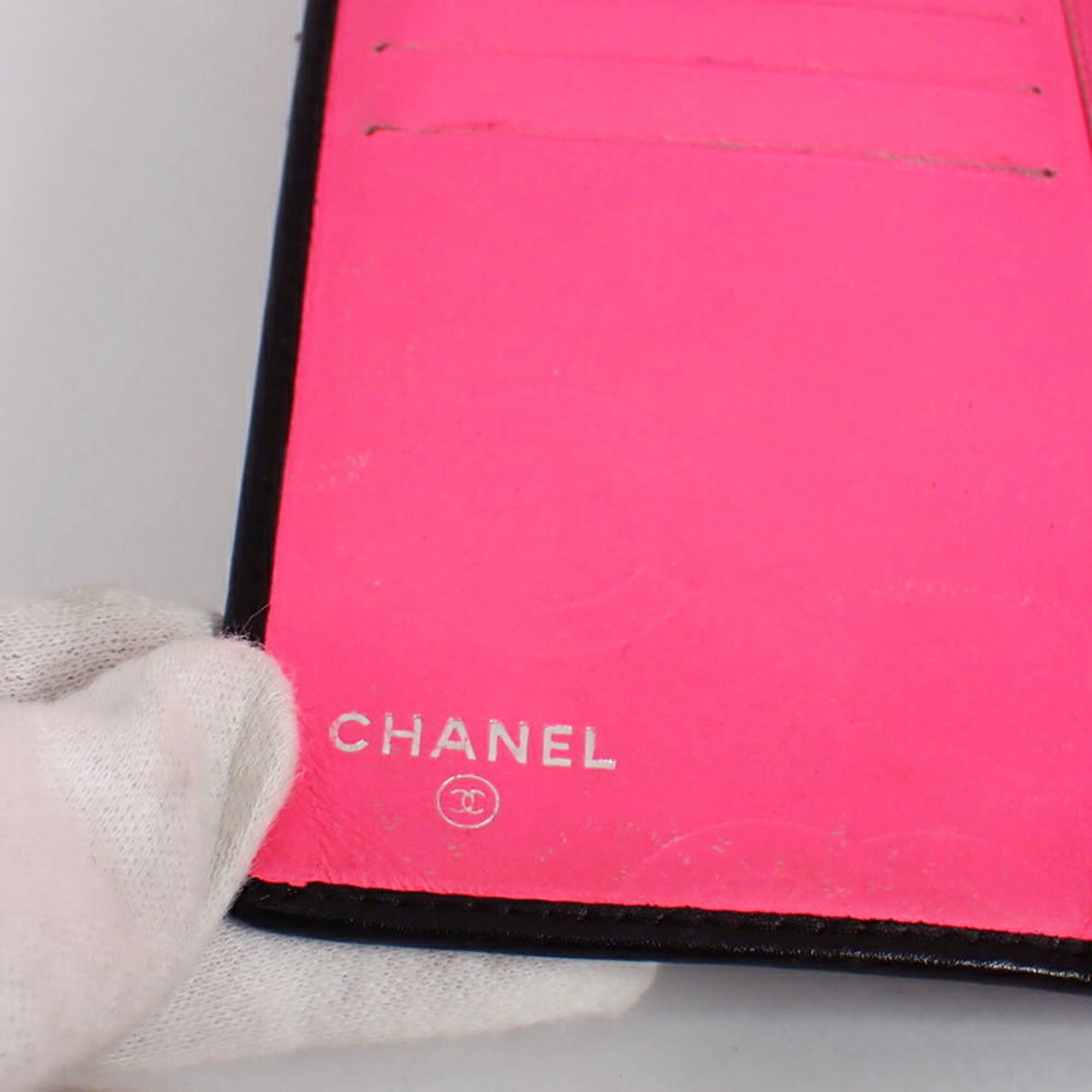 Chanel Black Pink Cambon Ligne Long Wallet (Bi-Fold)