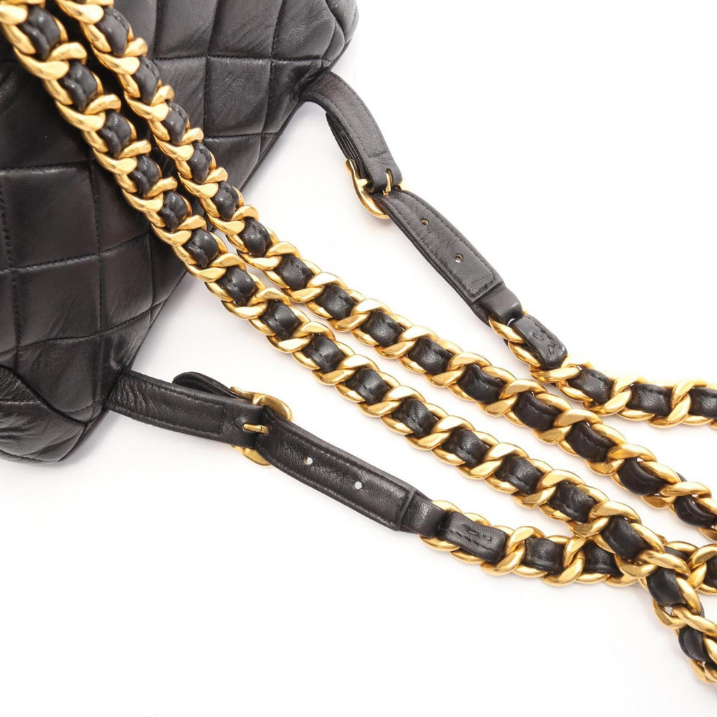 Chanel Black Leather Backpack Handbag