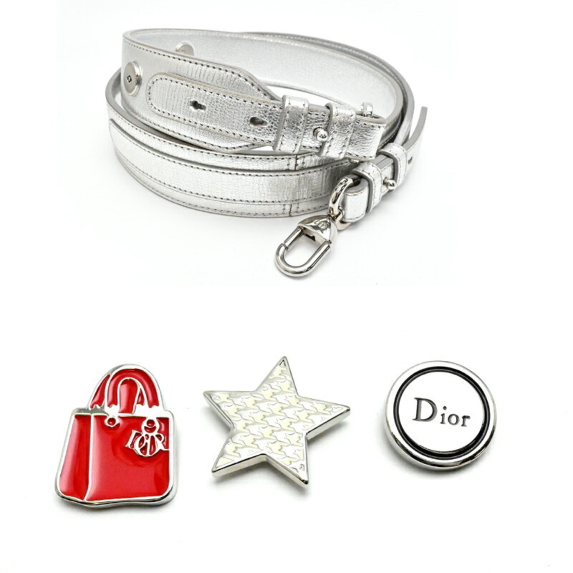 Christian Dior Silver Leather Handbag (Pre-Owned)