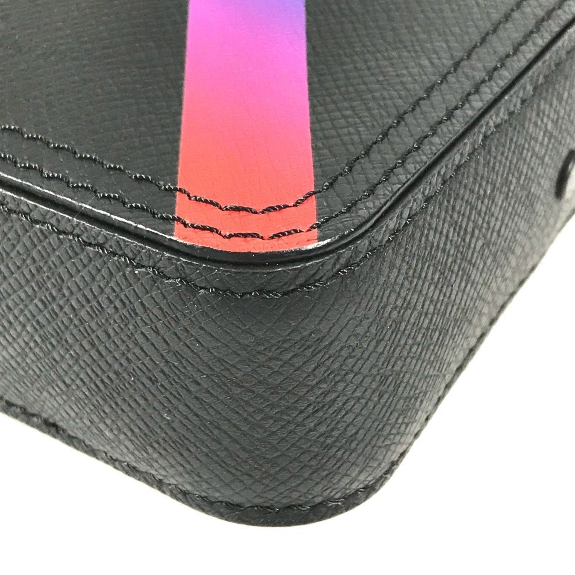 Louis Vuitton Black Multi-Color Taiga Leather Pochette Shoulder Bag