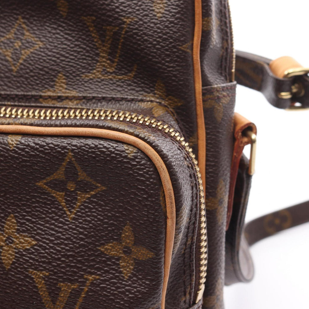 Louis Vuitton Brown Coated Canvas Leather Shoulder Bag