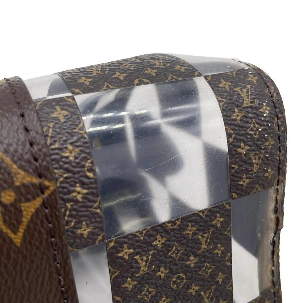 Louis Vuitton Marron Coated Canvas Pvc Boston Bag