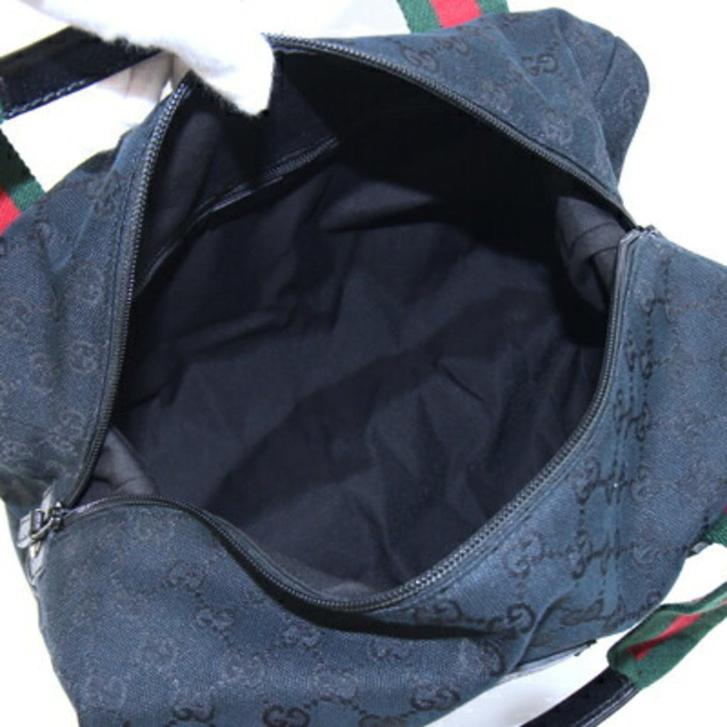 Gucci Black Canvas Leather Handbag (Pre-Owned)