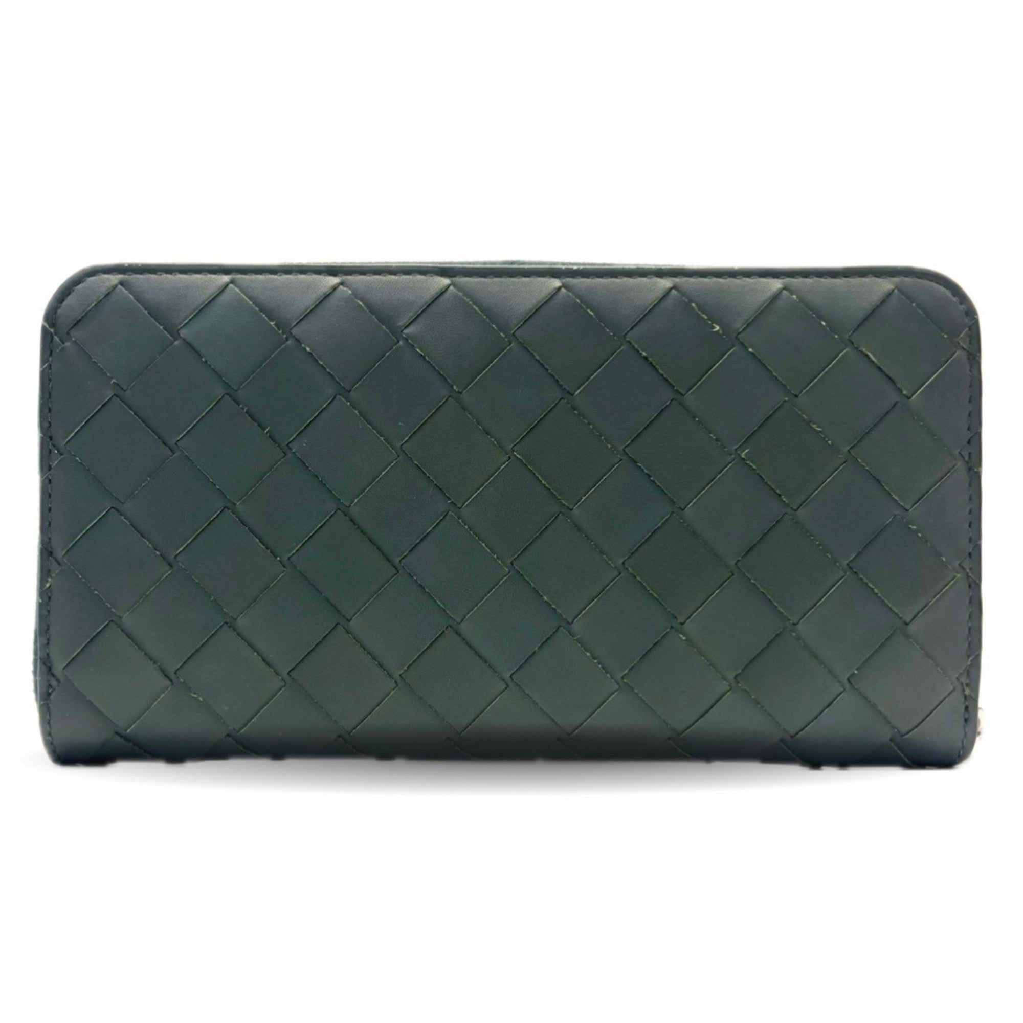 Bottega Veneta Green Leather Long Wallet (Bi-Fold)