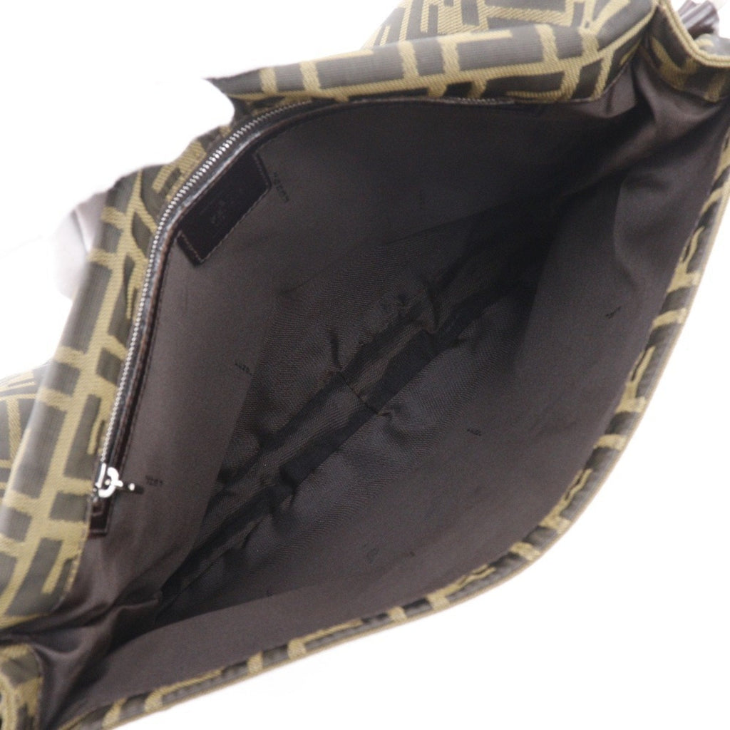 Fendi Brown Nylon Canvas Shoulder Bag