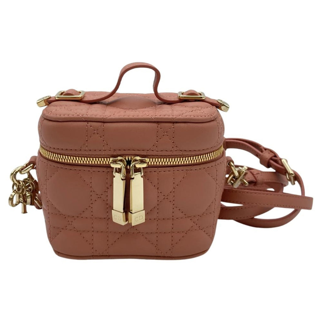 Christian Dior Pink Leather Shoulder Bag Vanity Bag (Pre-Owned)