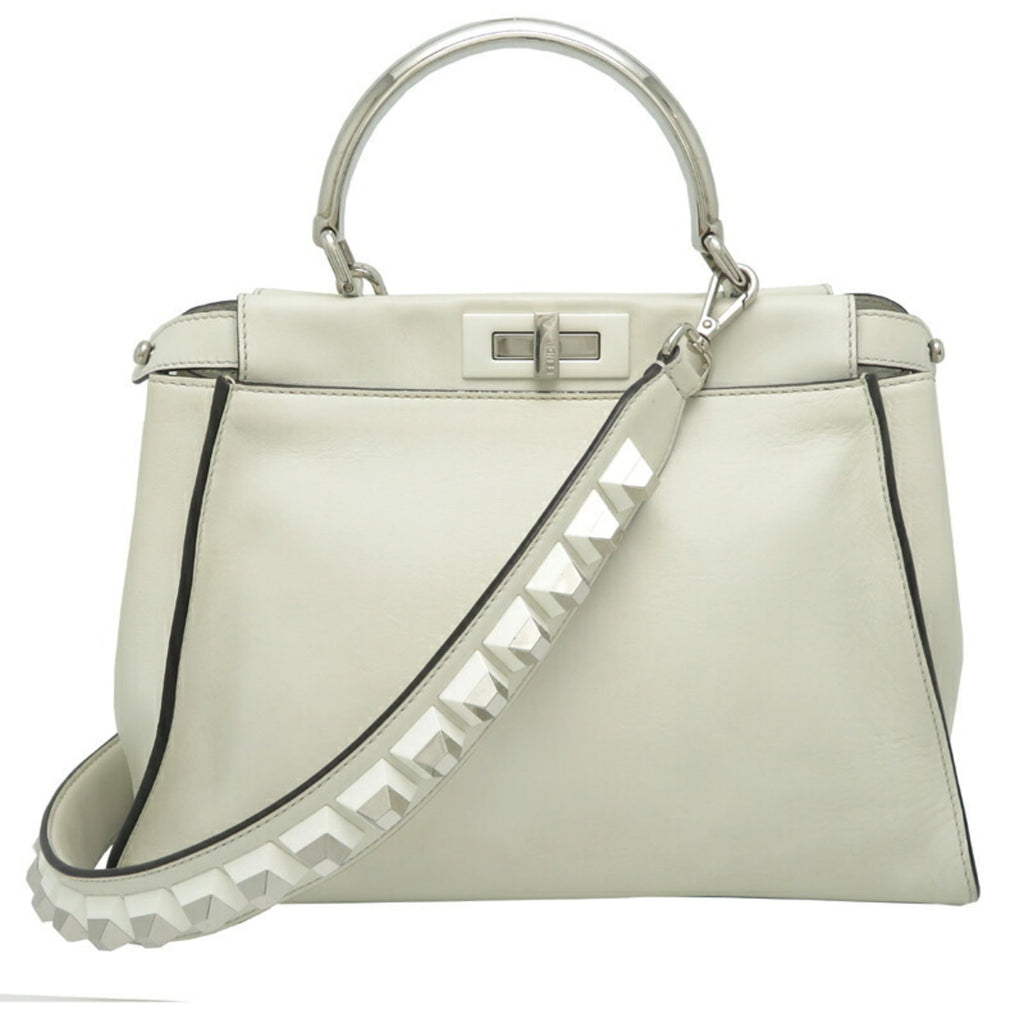 Fendi Peekaboo White Leather Handbag