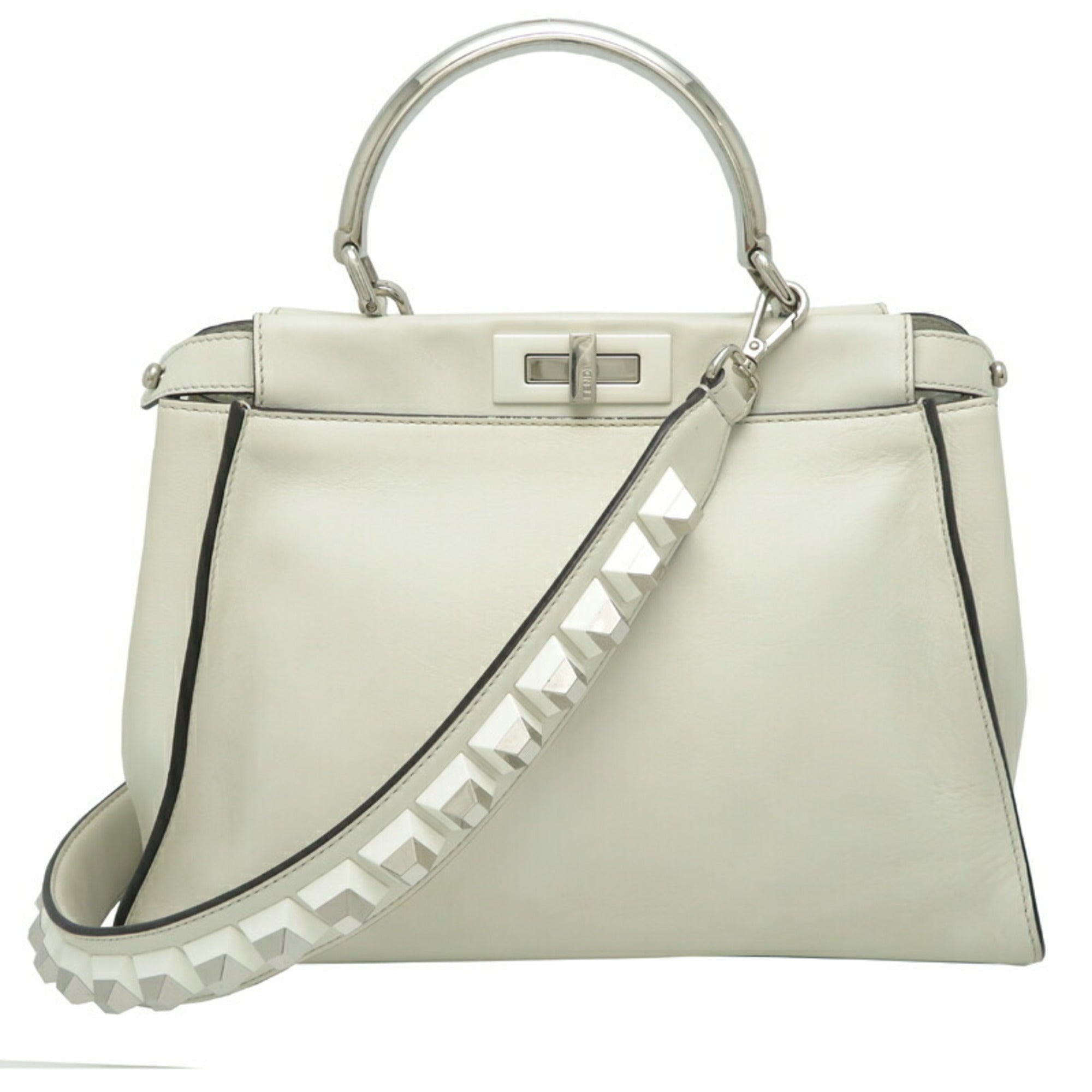 Fendi Peekaboo White Leather Handbag