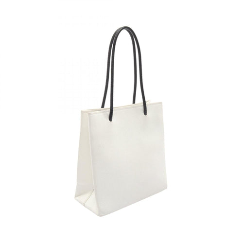Balenciaga Black White Coated Canvas Leather Hand